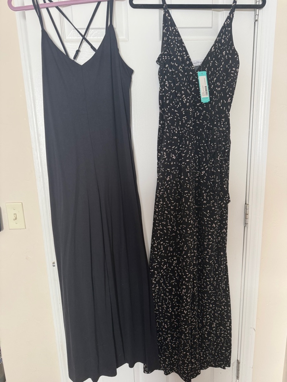 APRICOT Black Printed and Solid Maxi Dress Set